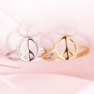 NEW Handmade Silver Peace Sign Ring sizes 9